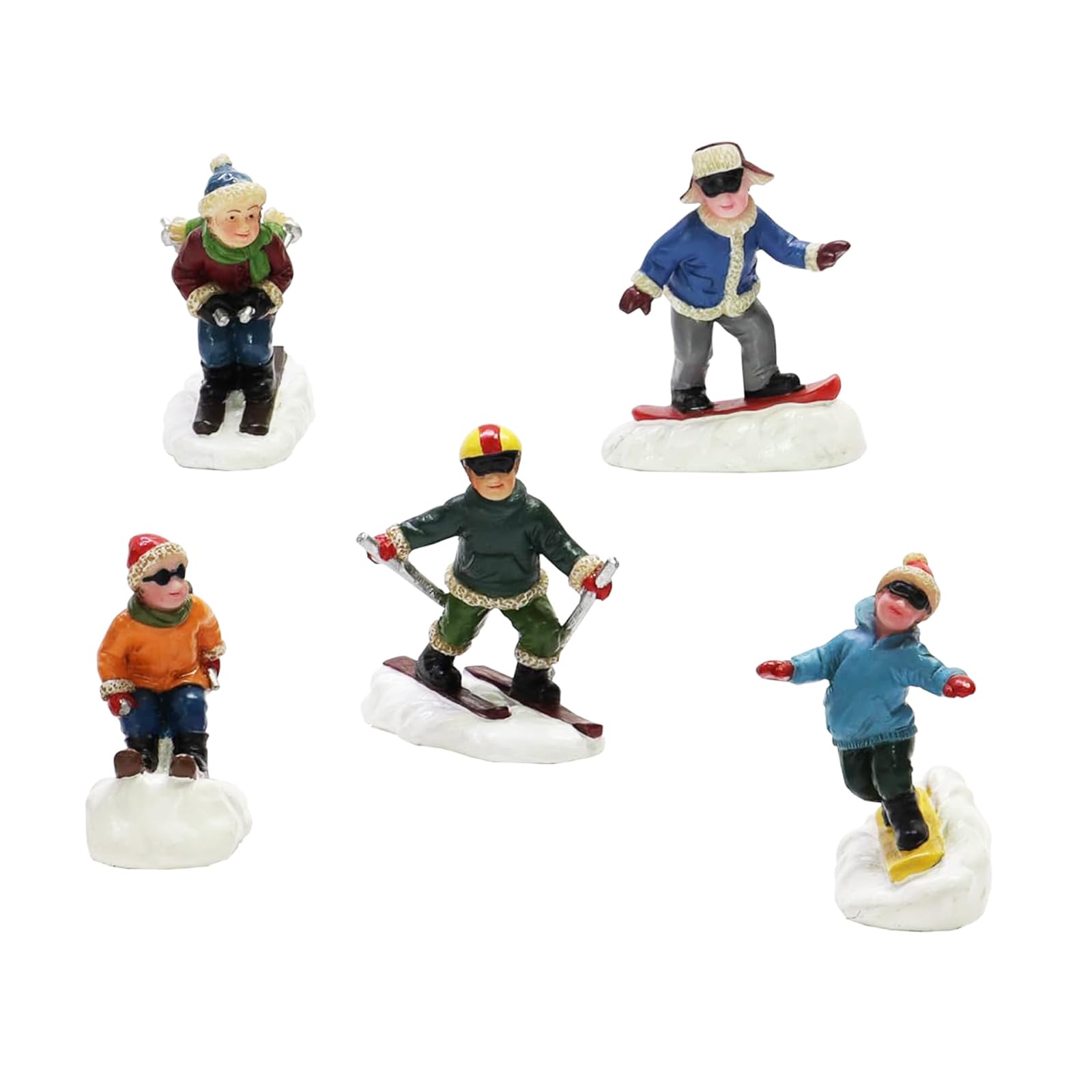 Amazon.com: MOMENTS IN TIME Christmas Village Set of 5 Skiing